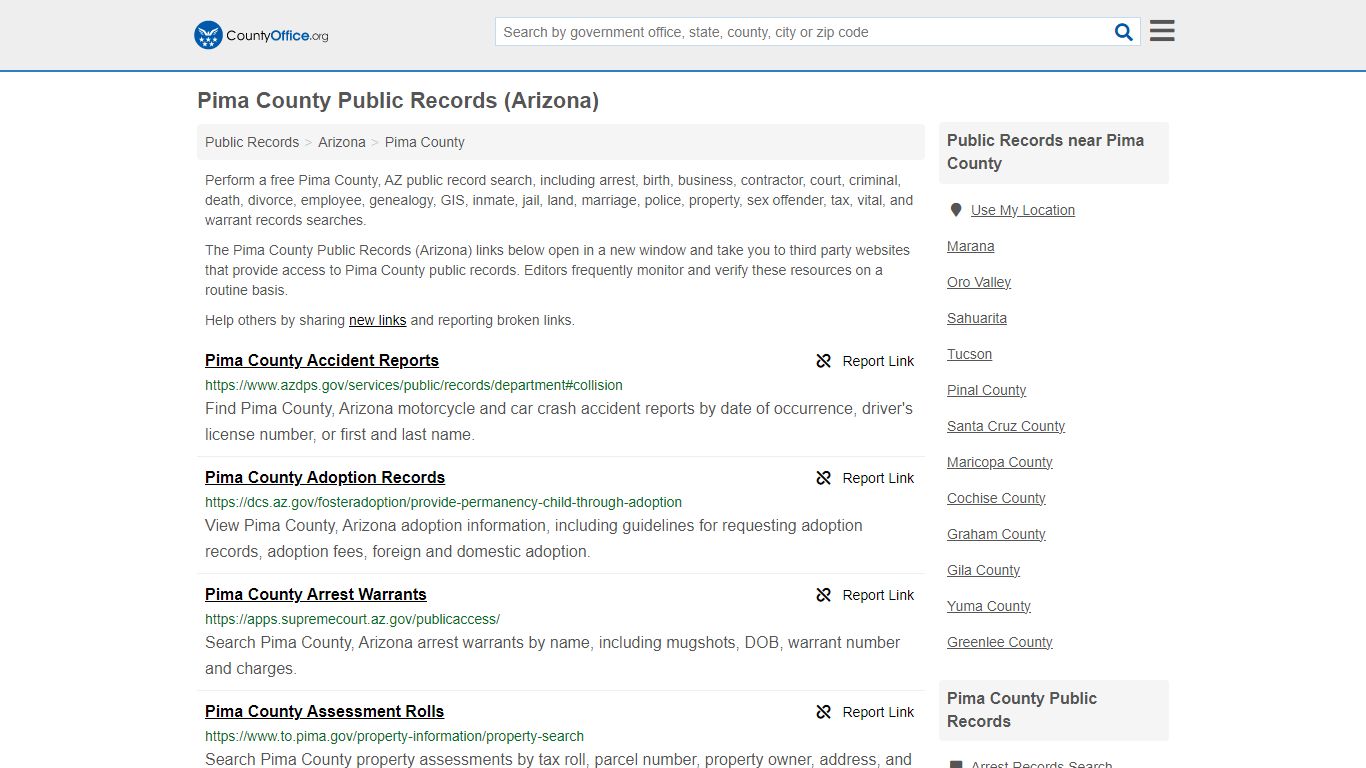 Public Records - Pima County, AZ (Business, Criminal, GIS, Property ...