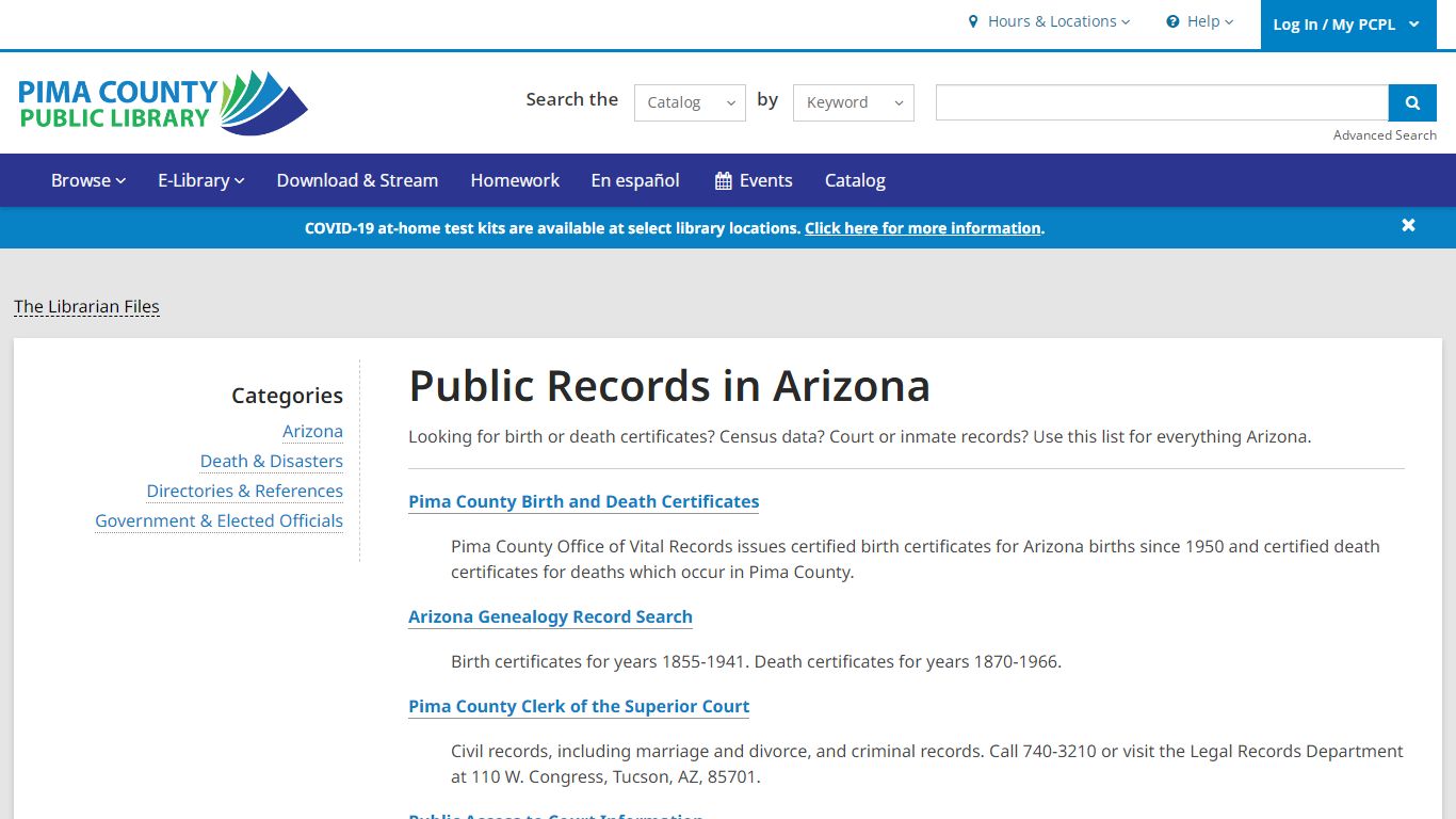 Public Records in Arizona | Pima County Public Library